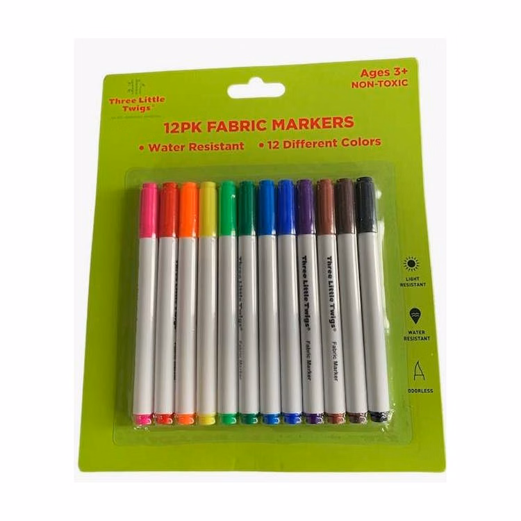 Fabric Markers - 12 Colors