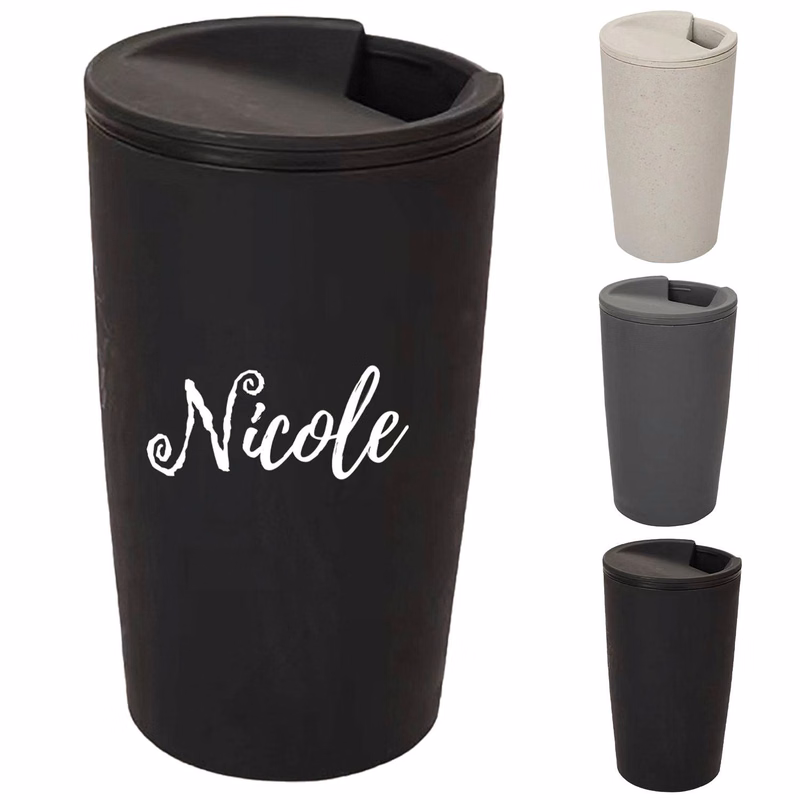 16oz BPA Free Plastic Coffee Cup w/ Lid