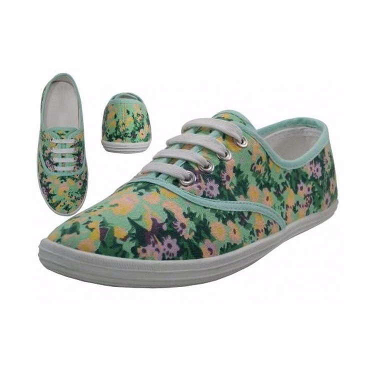 Women's Canvas Shoes - Flower Printed Sizes 6-11