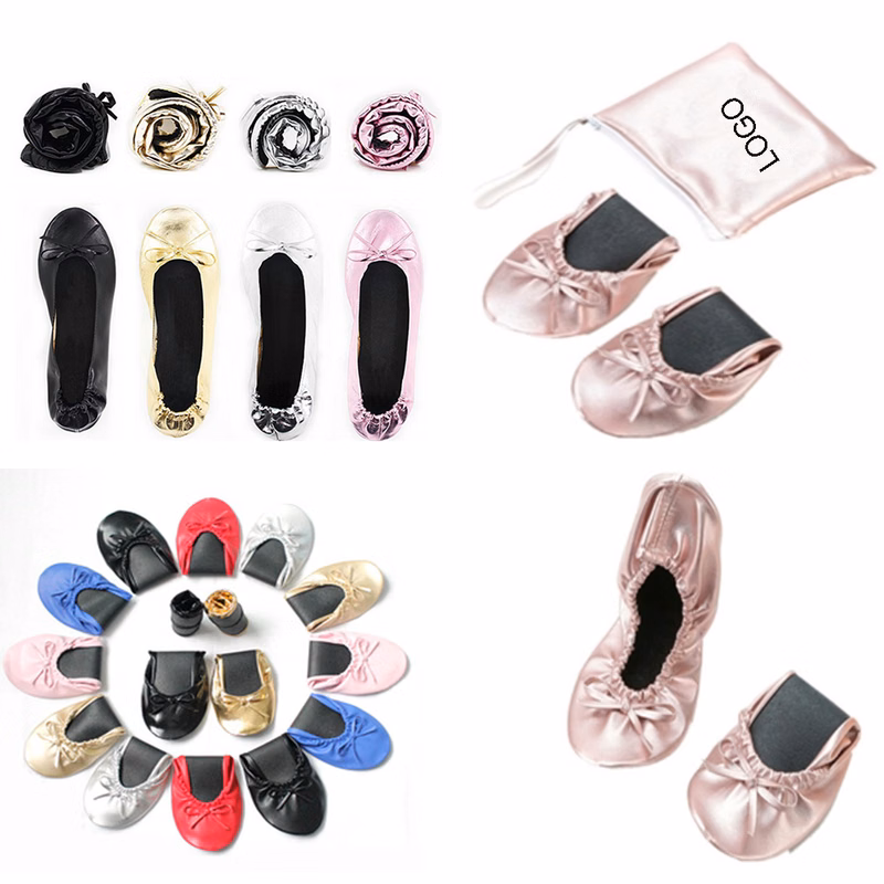 PU Indoor Foldable Ballet Shoes