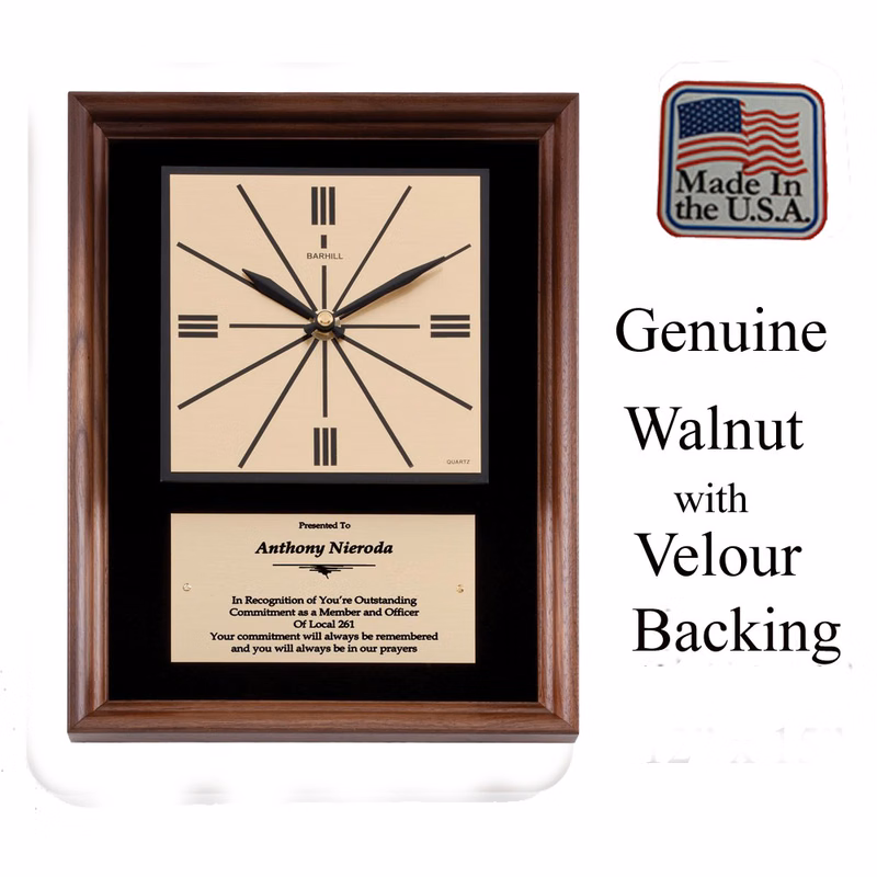 Quartz Clock Plaque Made in usa