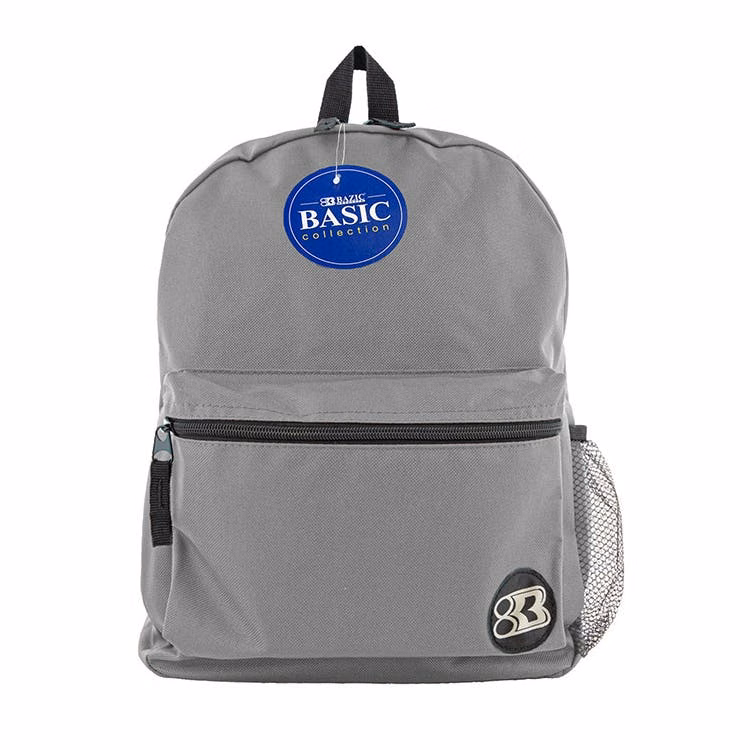 16" Basic Backpacks - Gray Mesh Pocket