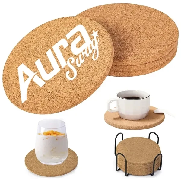 Custom Cork Coasters with Full-Color Logo Print — Sustainable Drink Protection 1