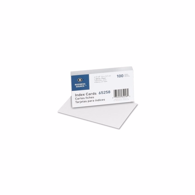 Index Cards - 3" x 5" Blank White