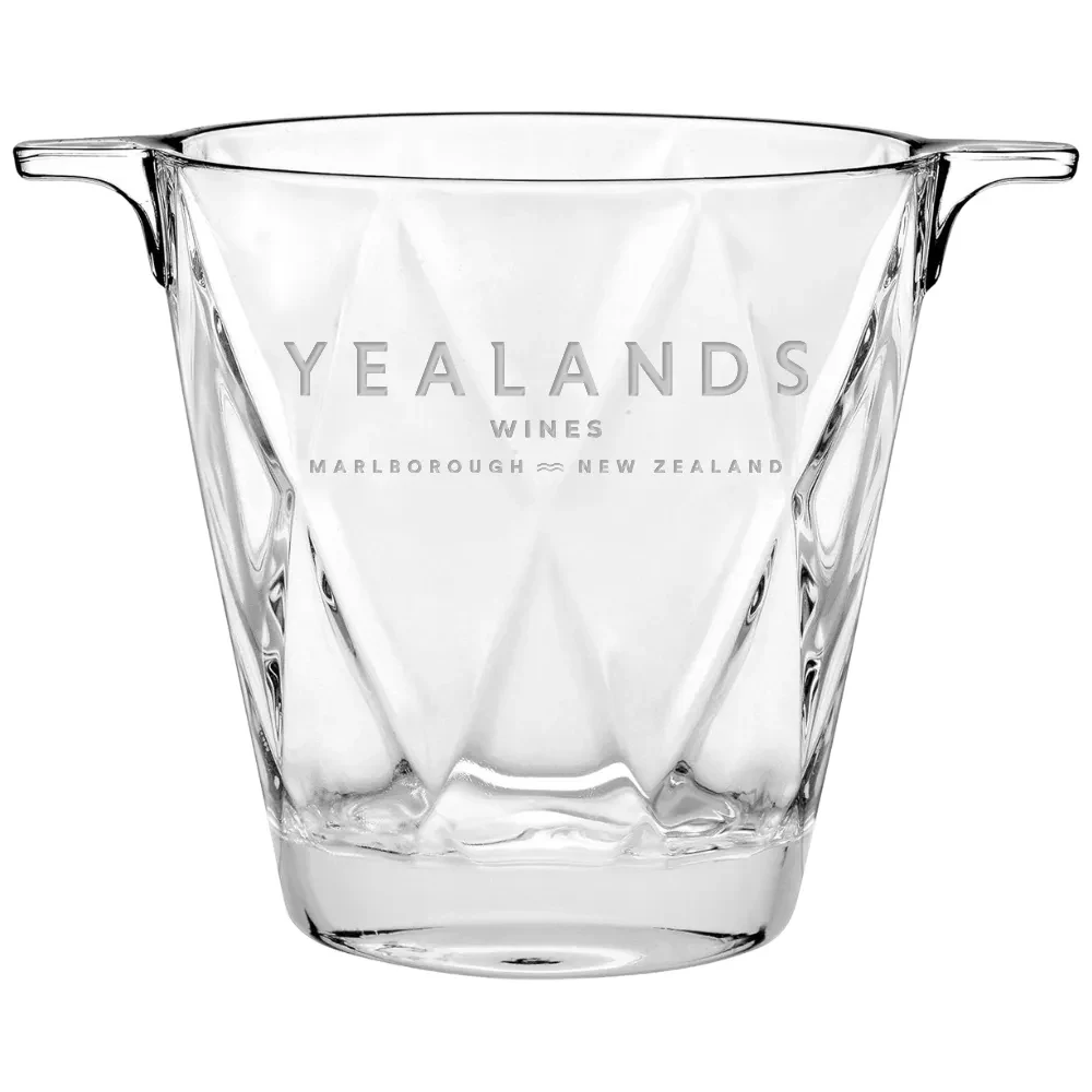 6" Glass Ice Bucket with Handles 1