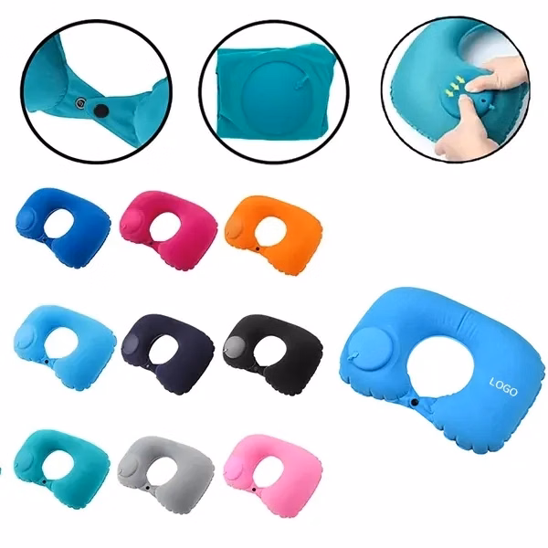 Inflatable Neck Pillow with Automatic Press Inflator