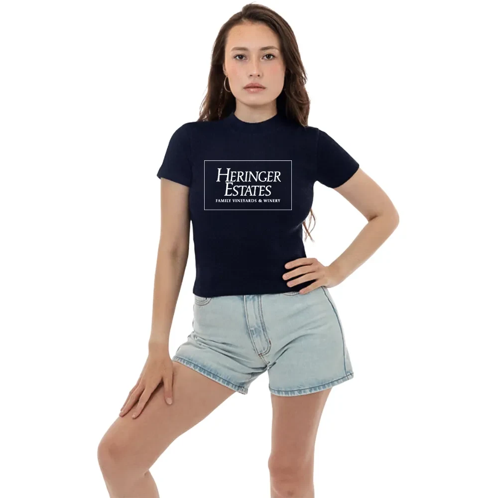 Rib Mock Neck Top, custom branded apparel with logo imprint 1