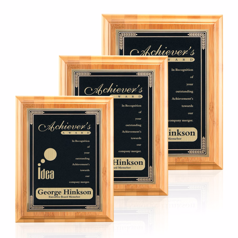 Bamboo/Cardinal Plaque - Black