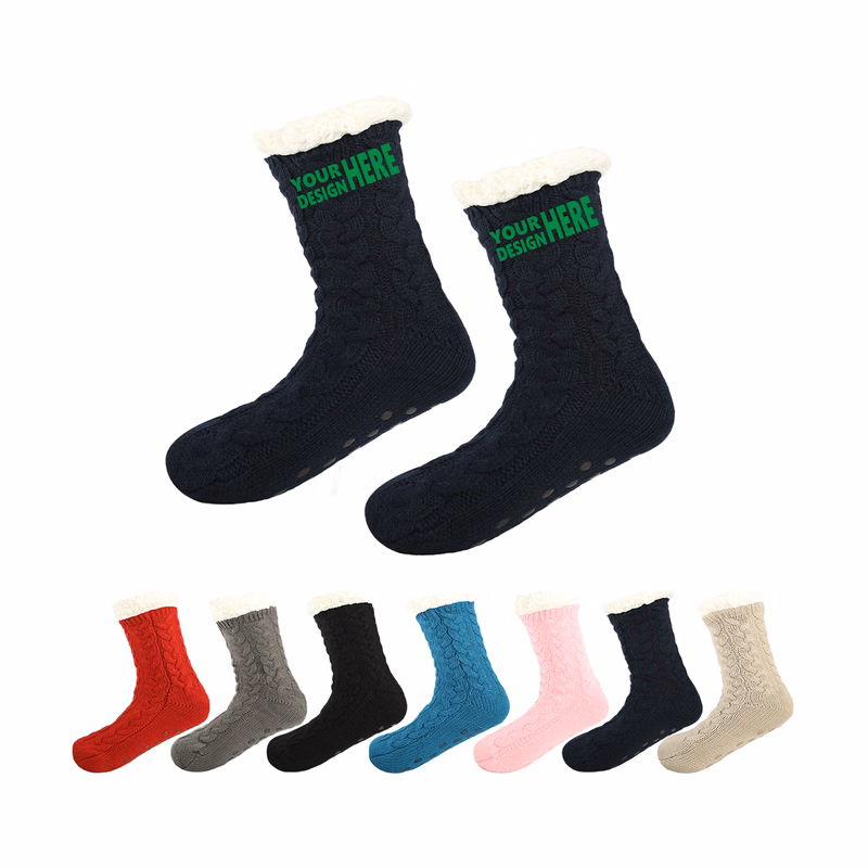 MOQ50 Custom Anti Slip Plush Sleep Socks For Comfort