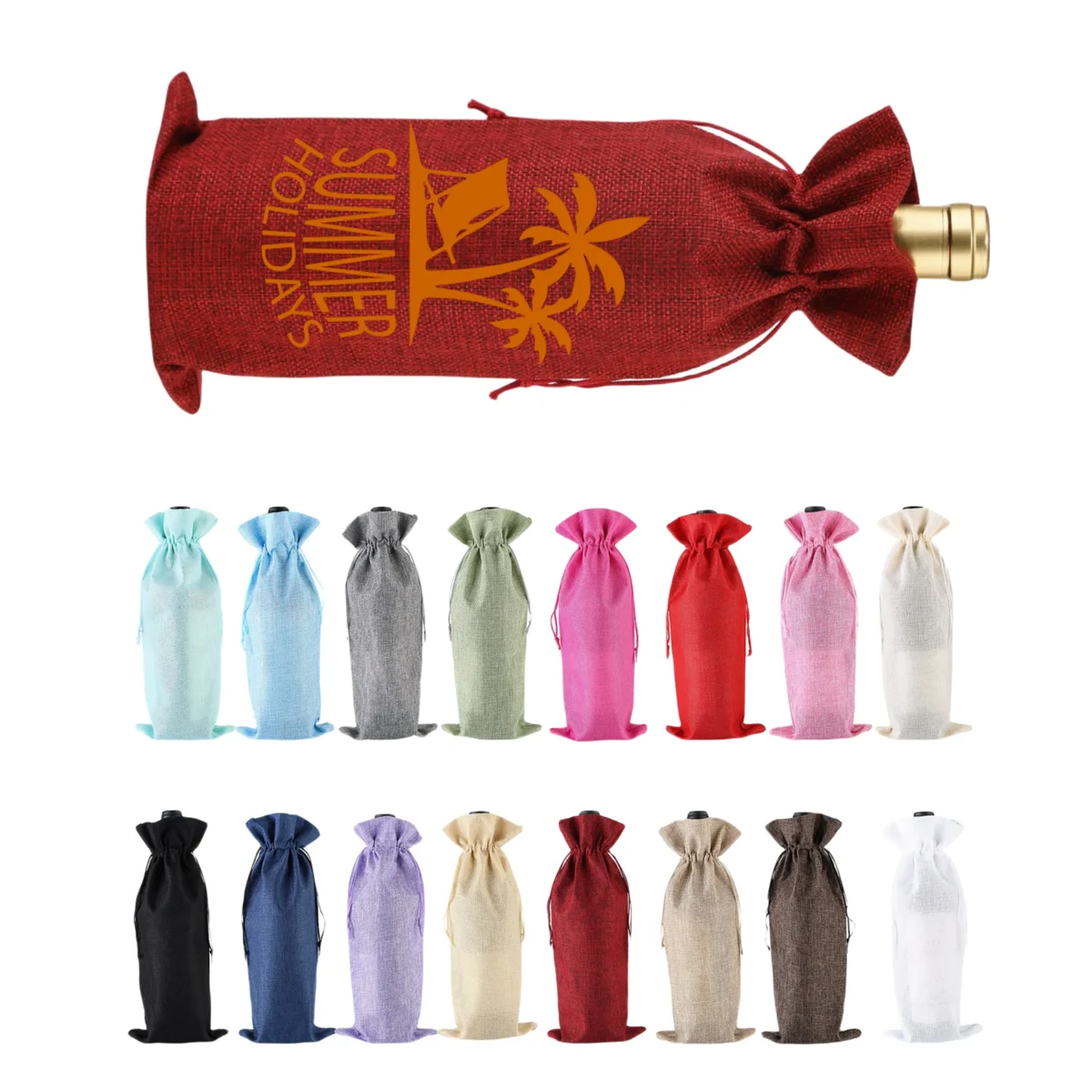 Canvas Wine Tote Bag Linen, Non-Woven Protection 1