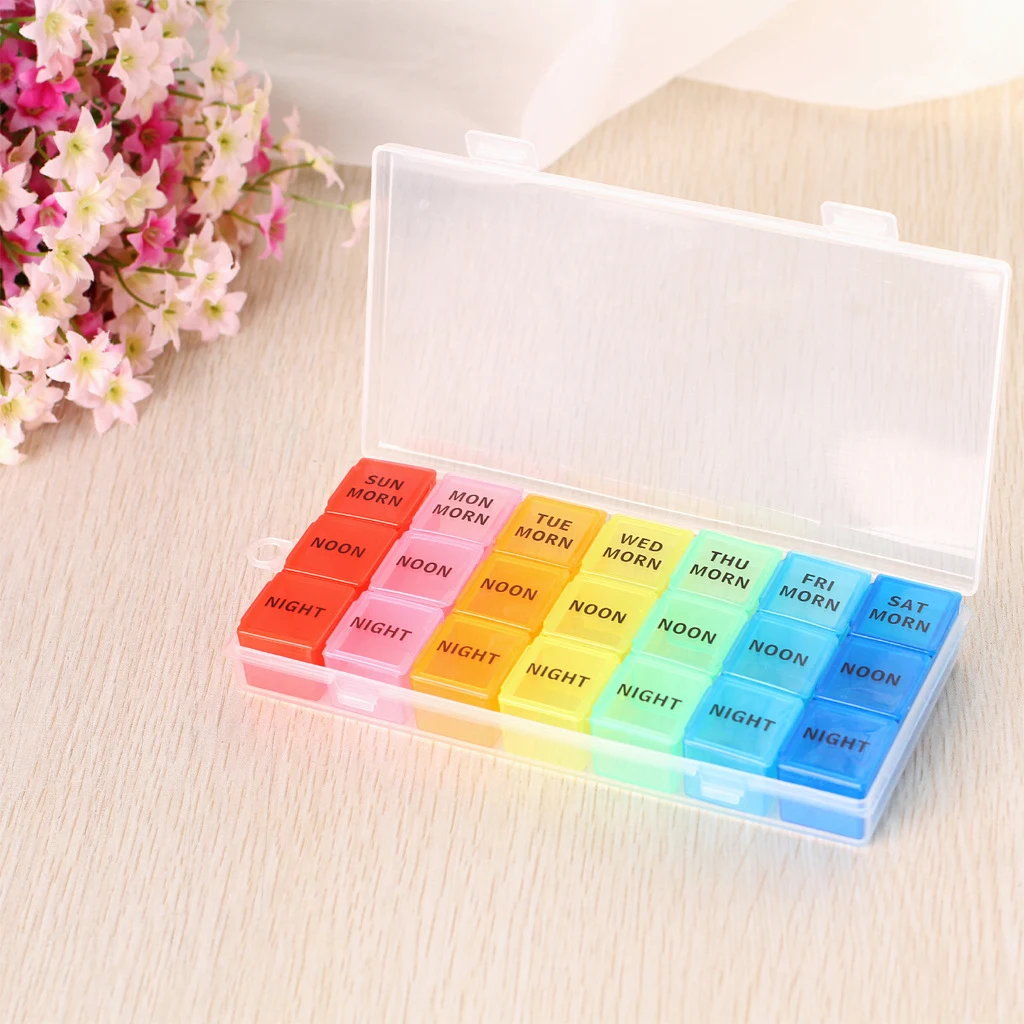 Custom Logo 7Days Weekly Plastic Medicine Pill Box Case Organizer 1
