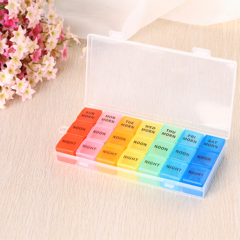 Custom Logo 7Days Weekly Plastic Medicine Pill Box Case Organizer