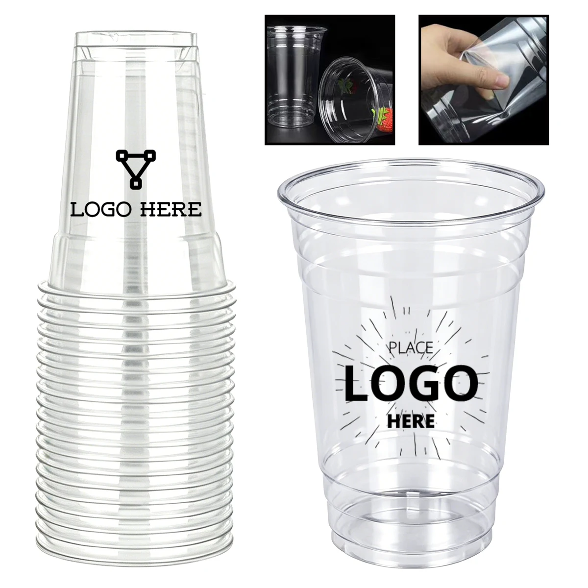 24oz All-Over Imprint Clear Event Cup 1