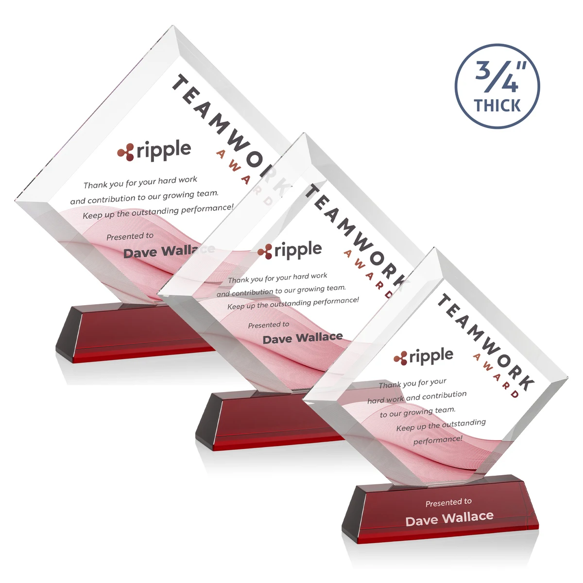 Belaire VividPrint™ Award on Newhaven Base - Red 1