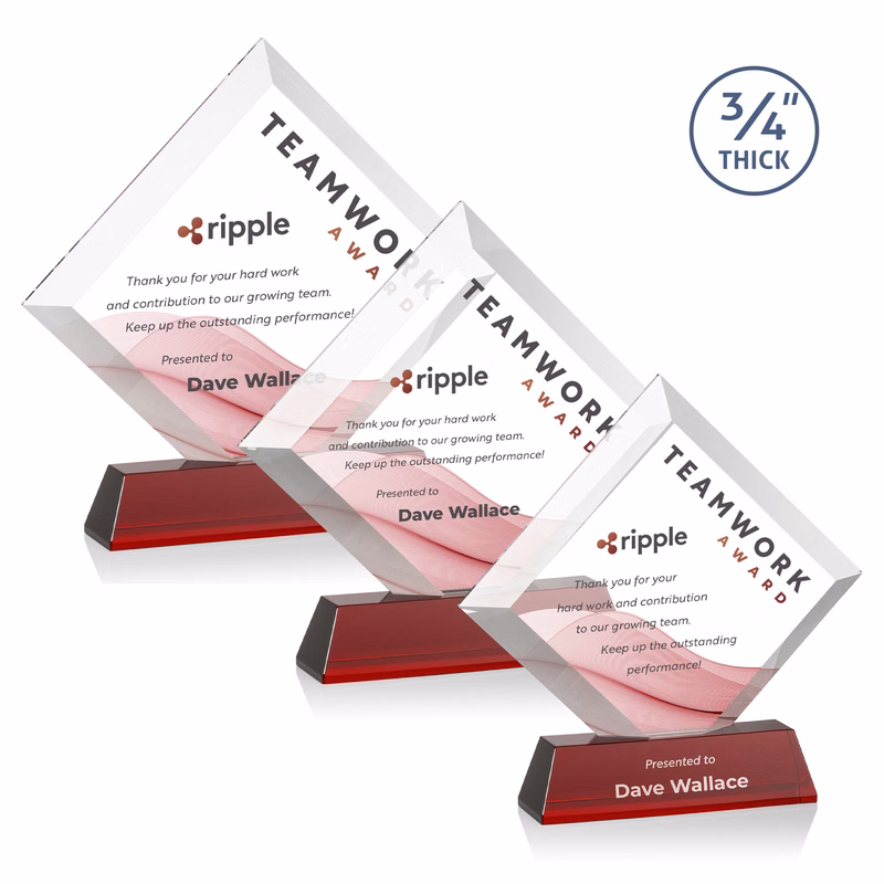 Belaire VividPrint™ Award on Newhaven Base - Red
