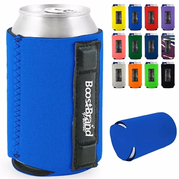 Custom 12 oz Neoprene Insulated Canvas Can Cooler with Handle — Beverage Essential