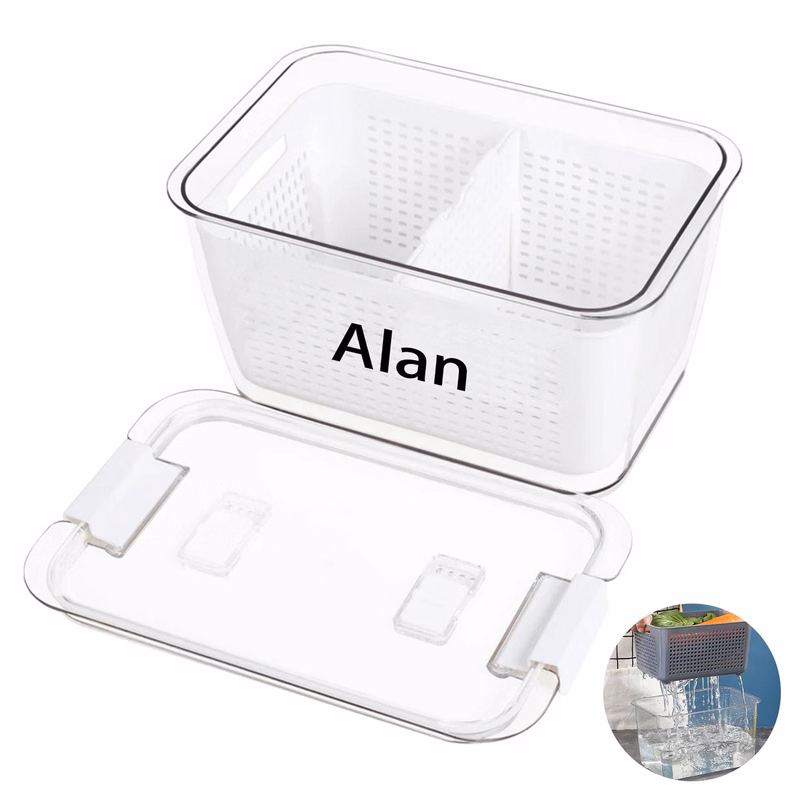 Transparent Drain Keep Fresh Storage Box
