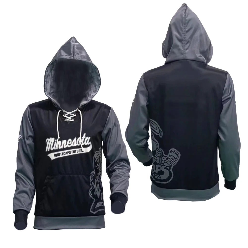 Men's Lightweight Lace-Up Smooth Polyester Hoodie, custom hoodie or sweatshirt with logo imprint 1