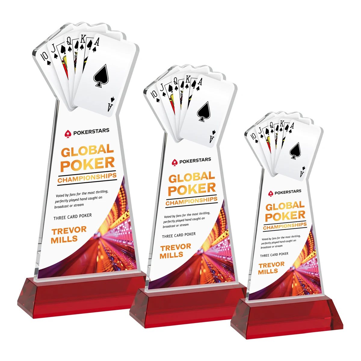 Poker VividPrint™ Award on Hartford Base - Red 1