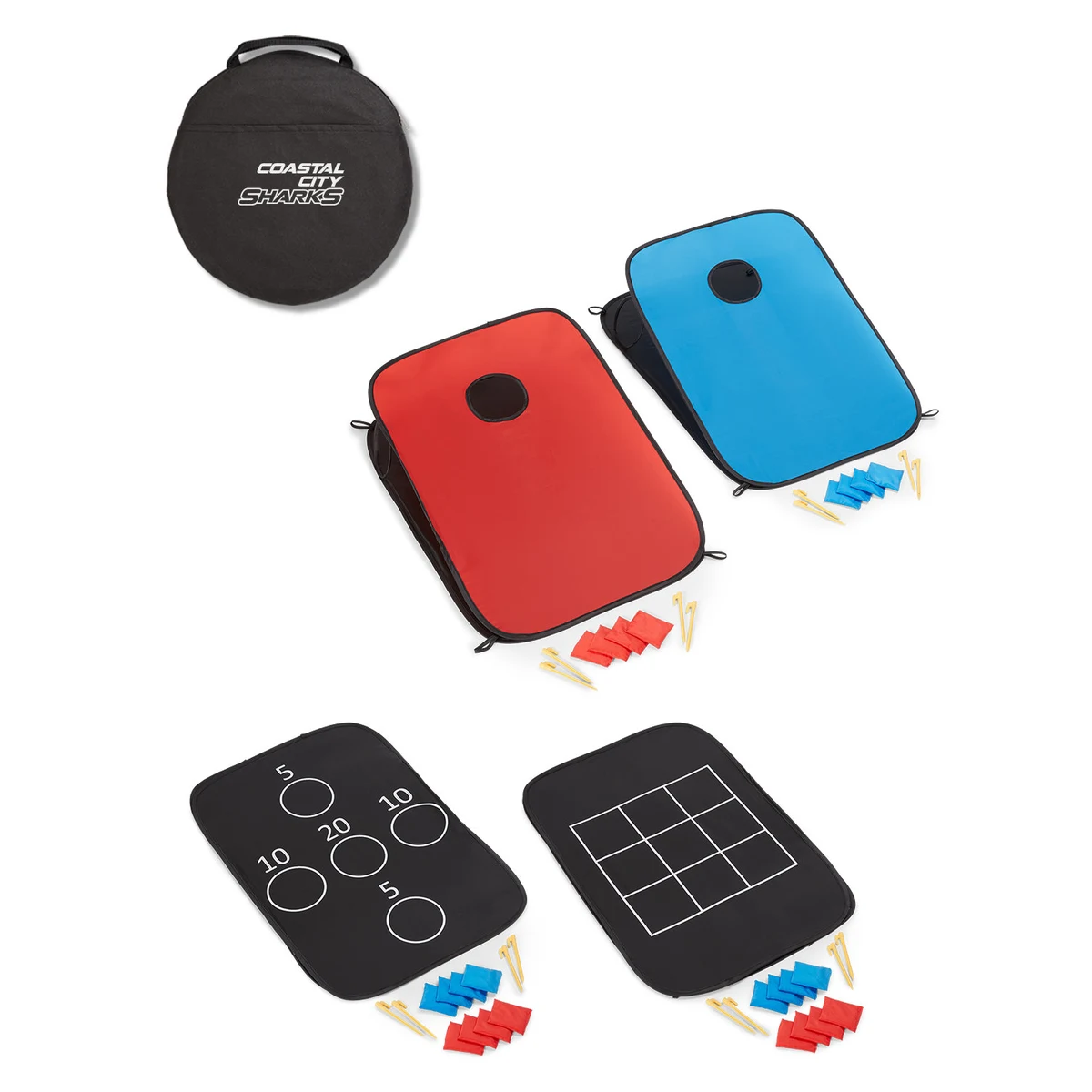 b.active 3-in-1 Game Set With Pop Up Corn Hole 1