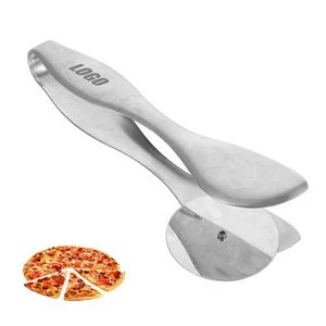 Stainless Steel Pizza Slicing Tongs with Integrated Cutter 1
