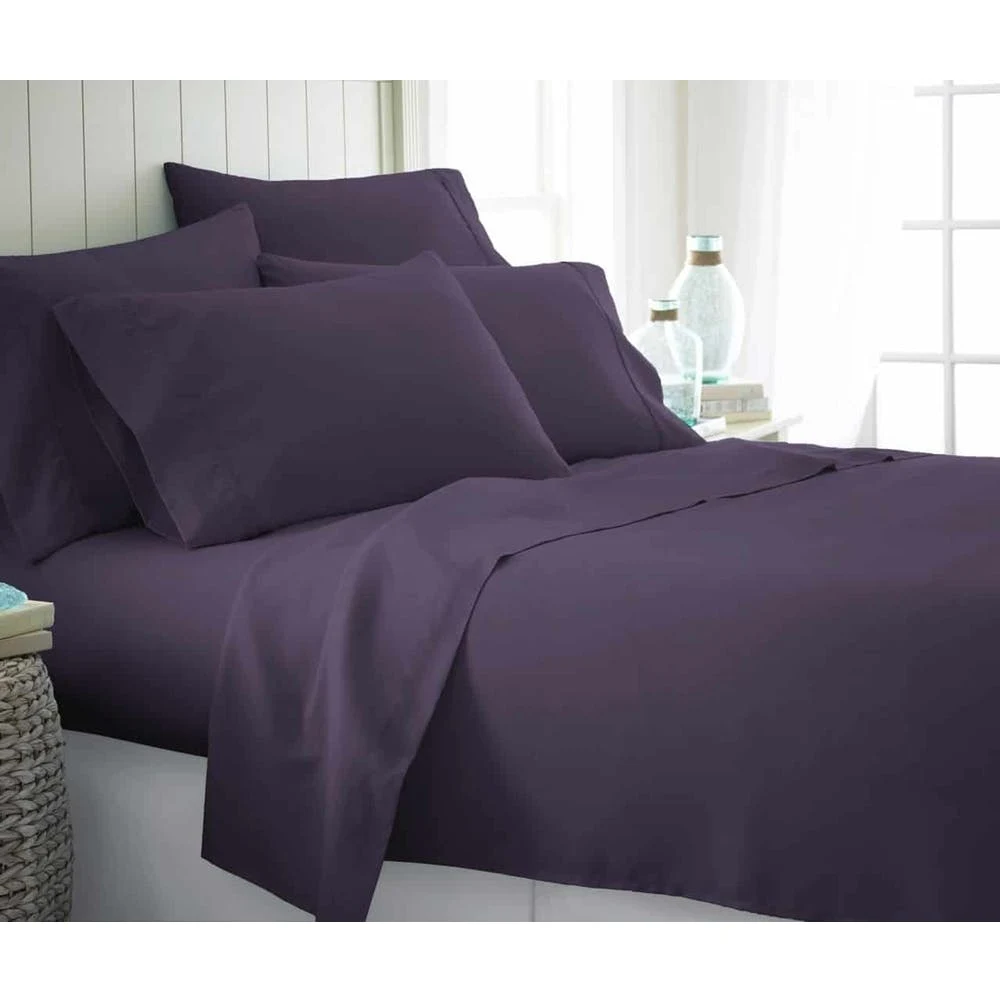 Microfiber Bed Sheets - Purple Twin XL 4 Piece Set 1