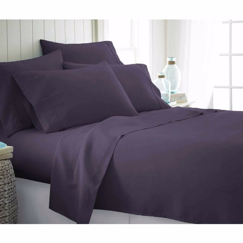Microfiber Bed Sheets - Purple Twin XL 4 Piece Set
