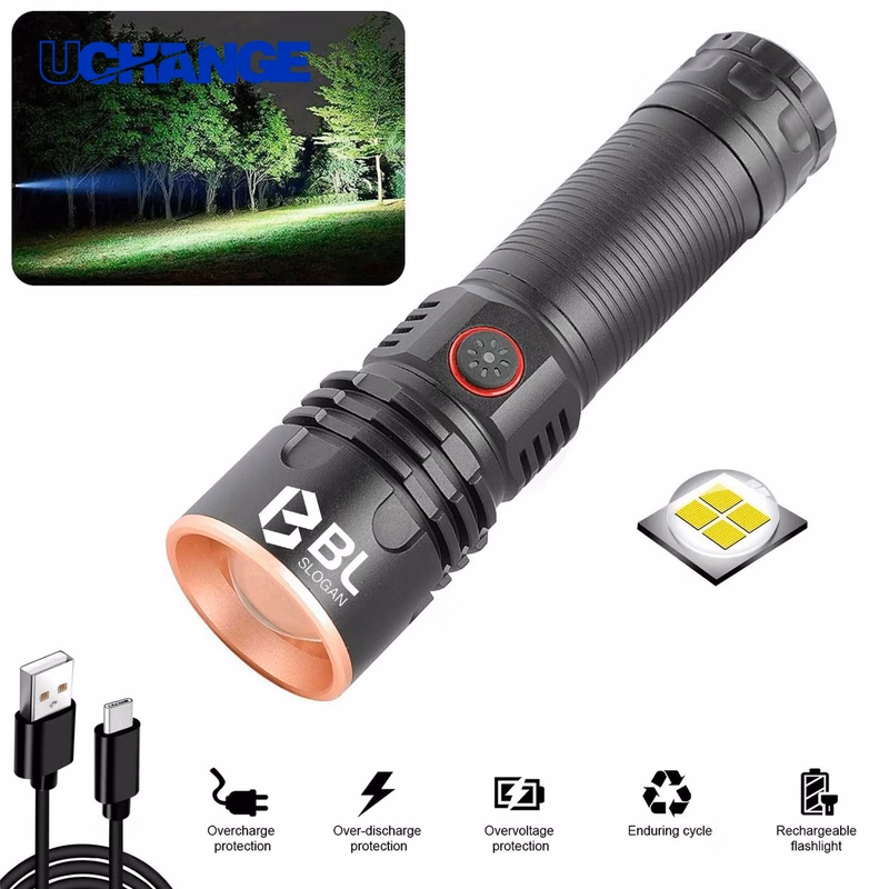 High-Lumen Rechargeable LED Flashlight Tool