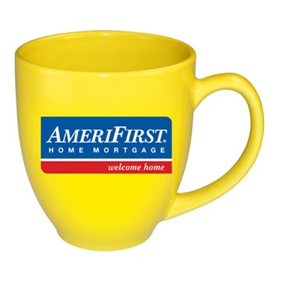 15 oz glossy vitrified bistro coffee mugs - Lemon Yellow 1