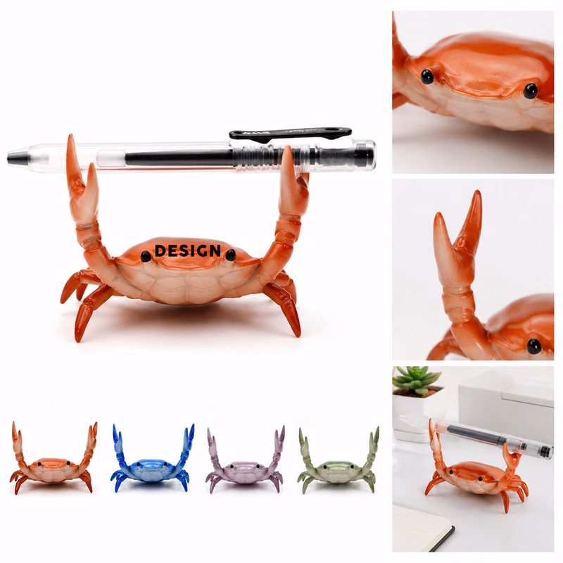 Custom Logo Cute Crab Desktop Organizer