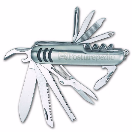 11 Function Stainless Steel Pocket Knife - Screen Imprint