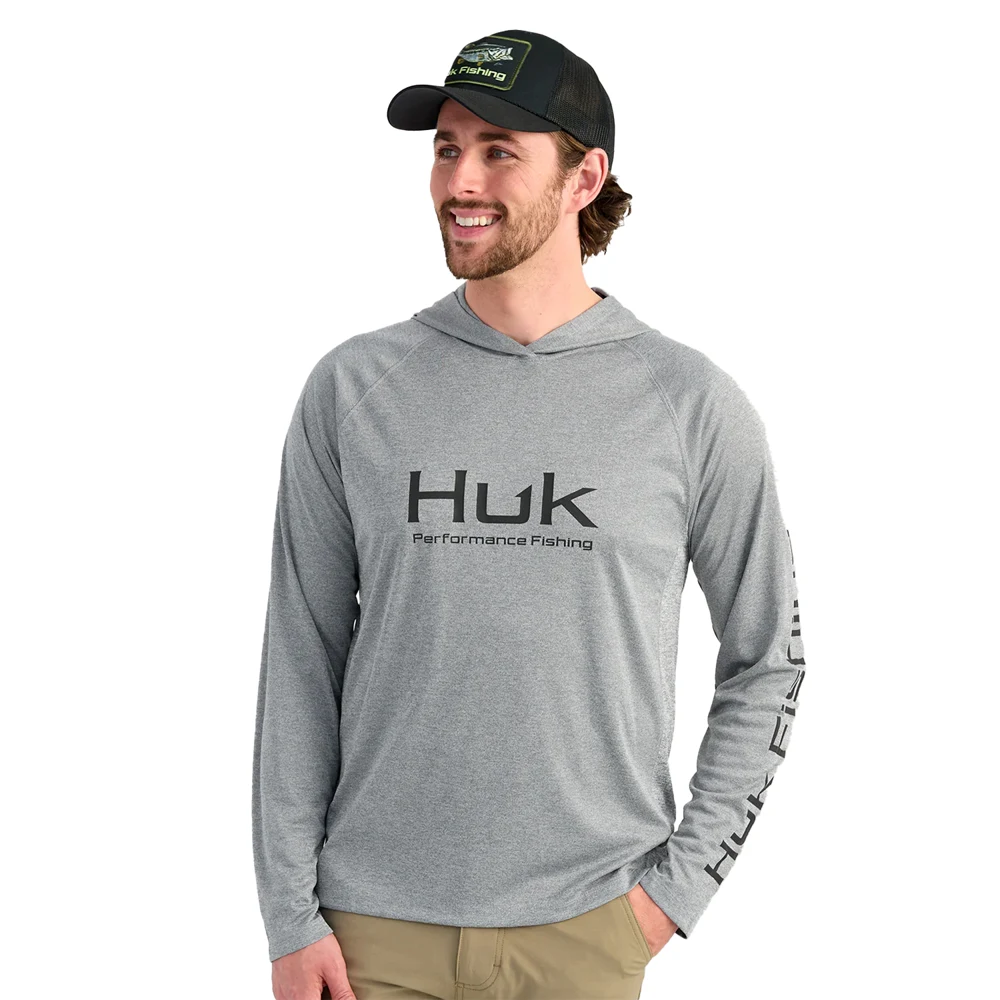 Huk® Men's Lightweight Vented Fishing Hoodie, custom hoodie or sweatshirt with logo imprint 1