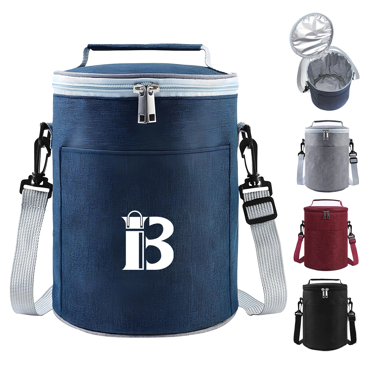 Cooler Lunch Insulation Cylindrical Bucket Bag 1