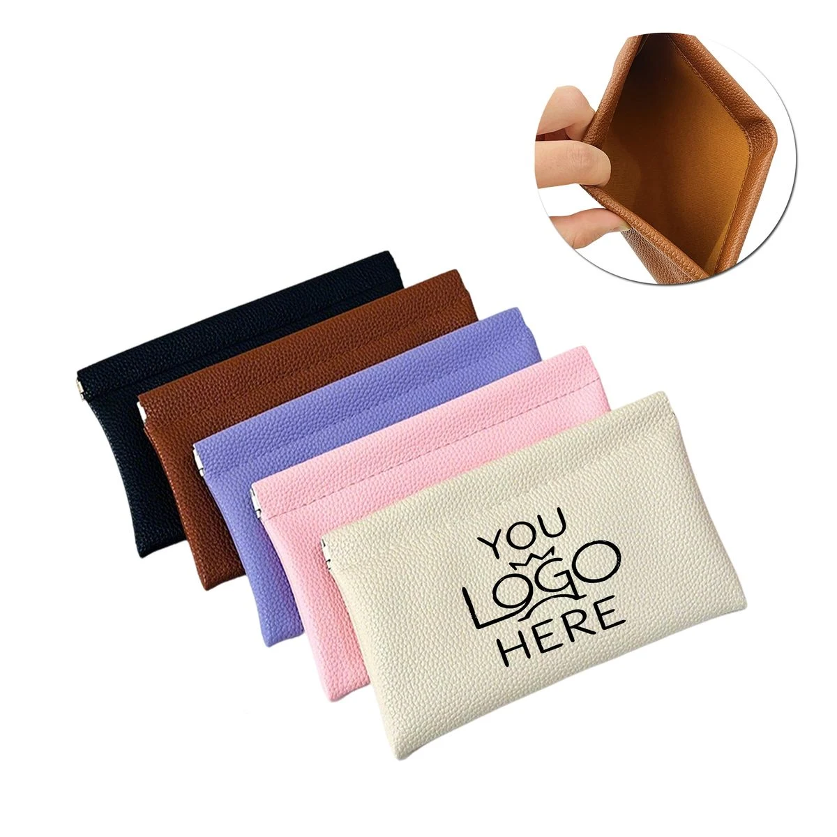Custom PU Leather Travel Pouch Portable Makeup Bag 1