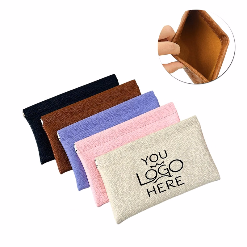 Custom PU Leather Travel Pouch Portable Makeup Bag