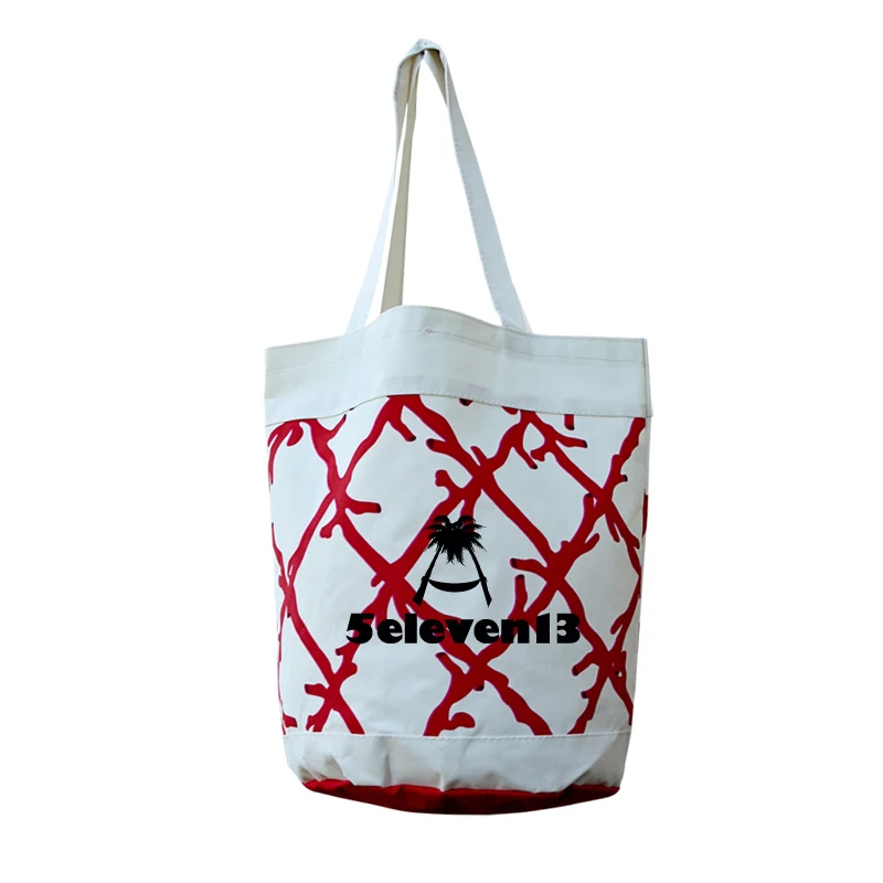Coral Lattice Tote Bag 1