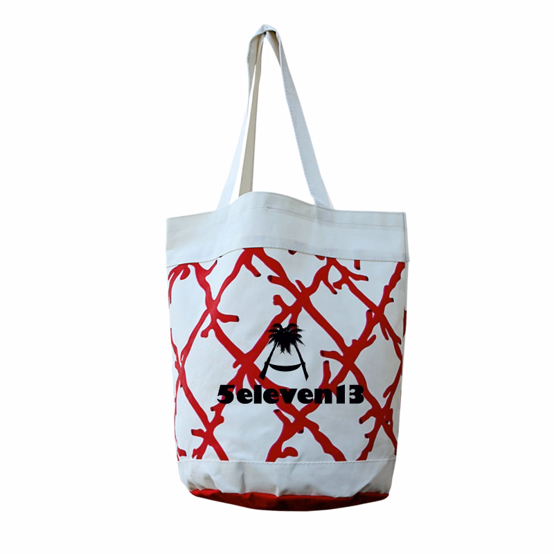 Coral Lattice Tote Bag