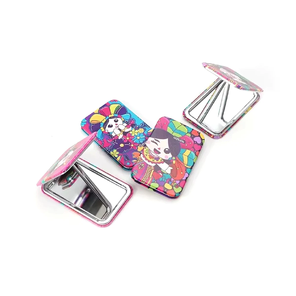 PU Leather Folding Compact Makeup Mirror 1