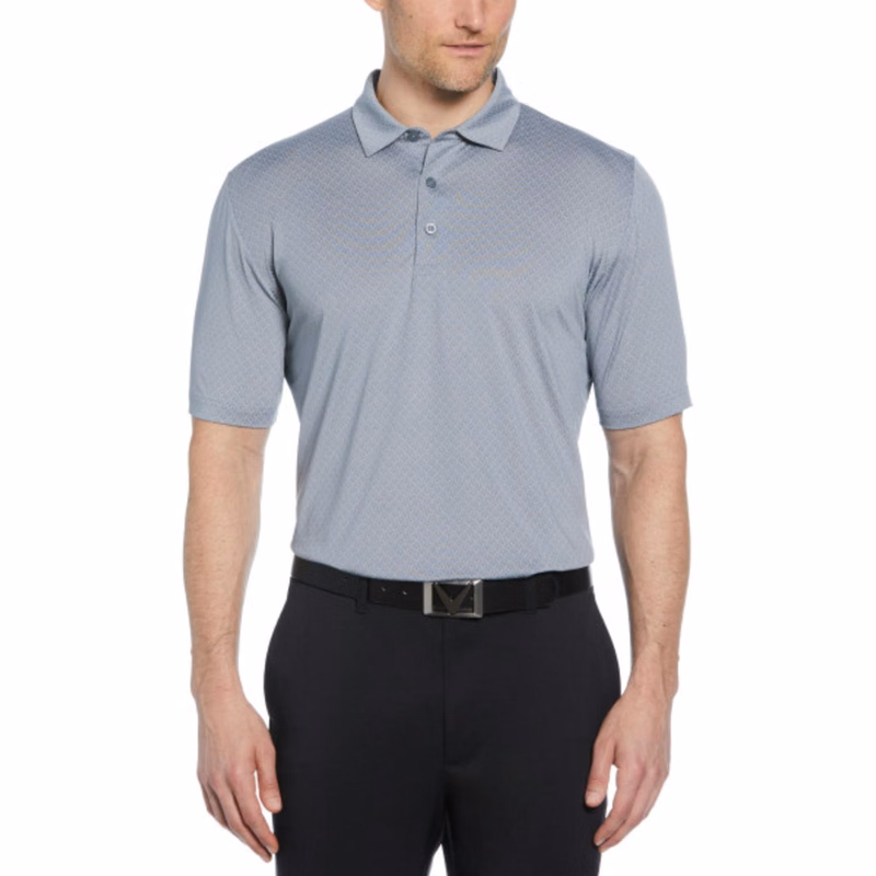 Callaway® All Over Stitched Moisture Wicking Men's Chev Polo Shirt with Custom Logo