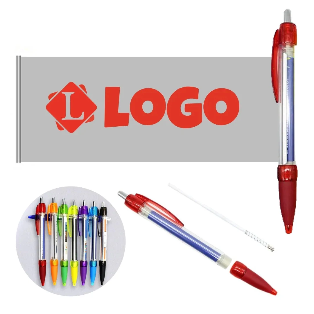 Custom ABS Pull-Up Banner Pen with Colorful Ad Panel 1