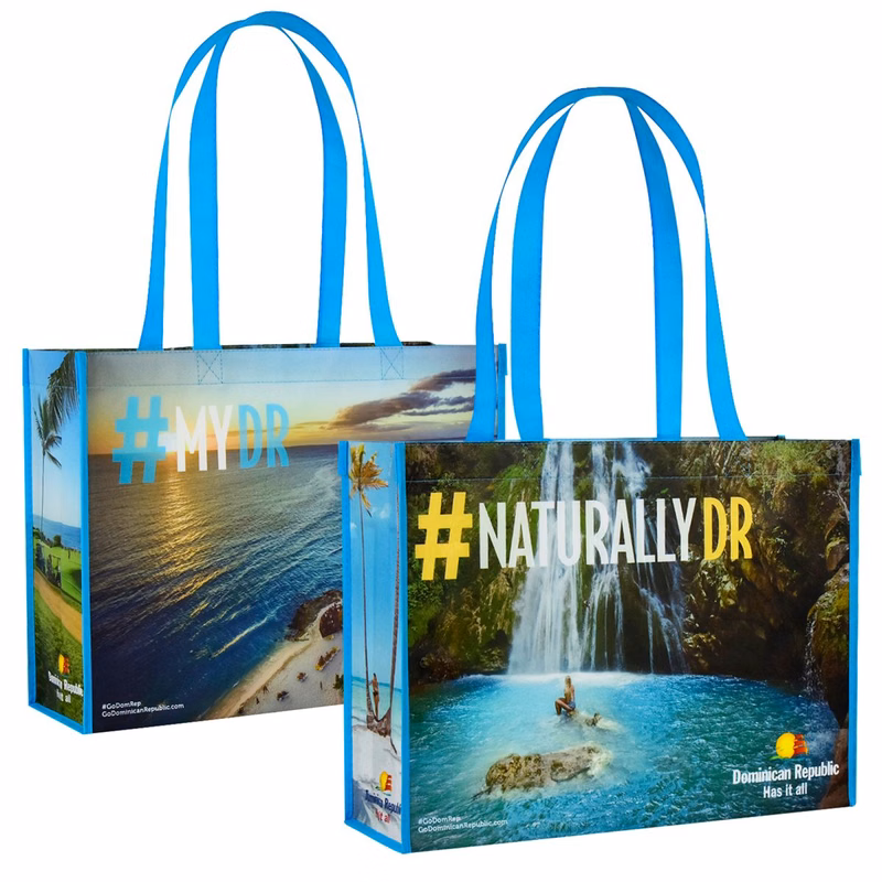 Custom Full-Color Laminated Non-Woven Promotional Tote Bag 15"x11.5"x5"