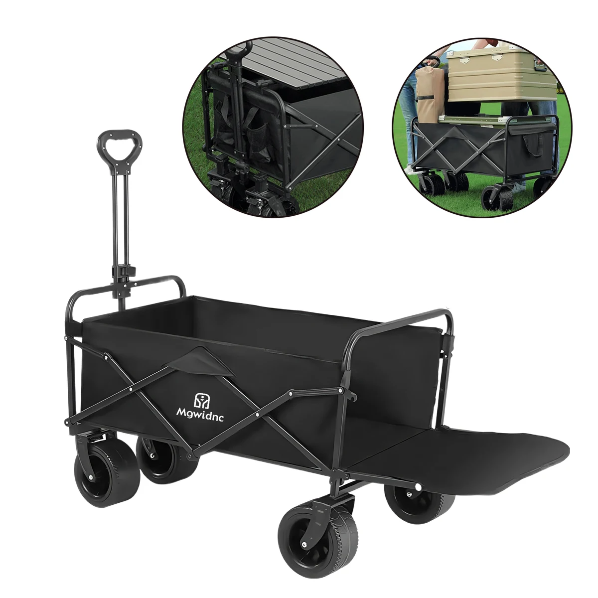 10" Outdoor Folding Camping Wagon Cart with 400L Capacity 1
