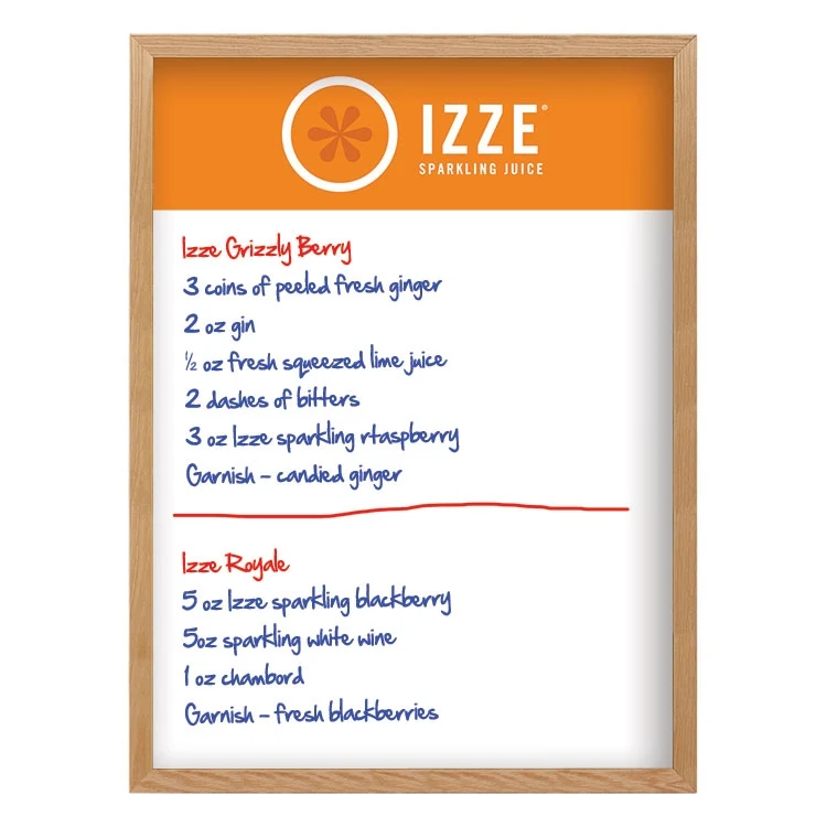 Wall Oak Frame Wet-Erase Board - 36"w x 48"h 1