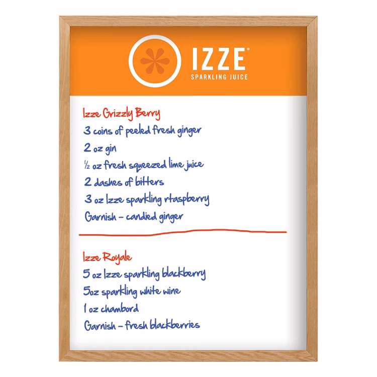 Wall Oak Frame Wet-Erase Board - 36"w x 48"h