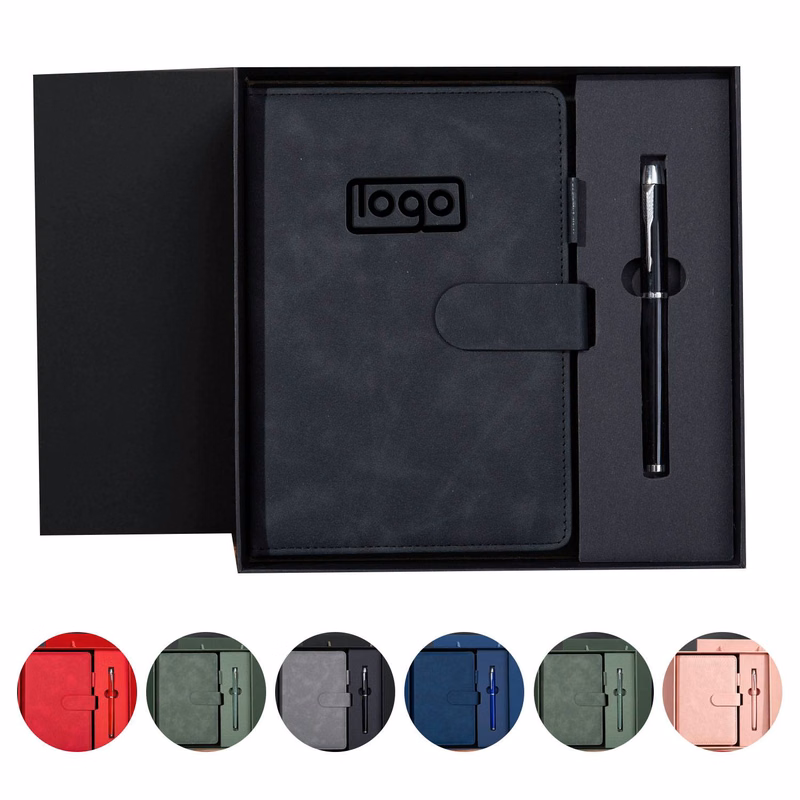 200-Page A5 Genuine Leather Notebook Pen Gift Set