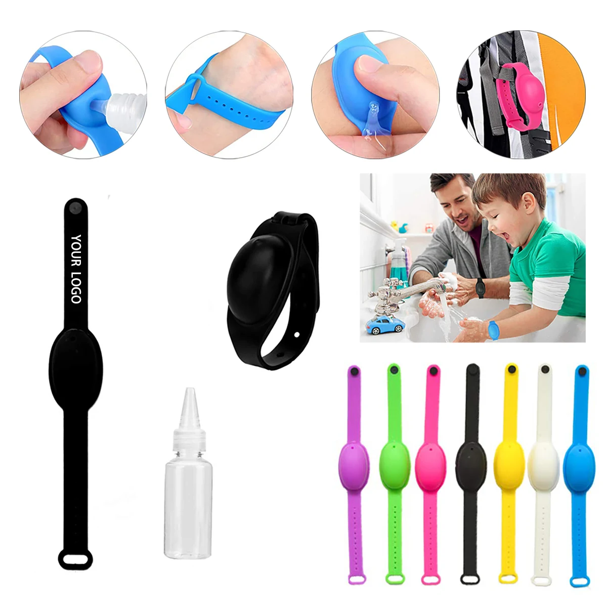 Silicone Hand Sanitizer Dispenser Bracelet 1
