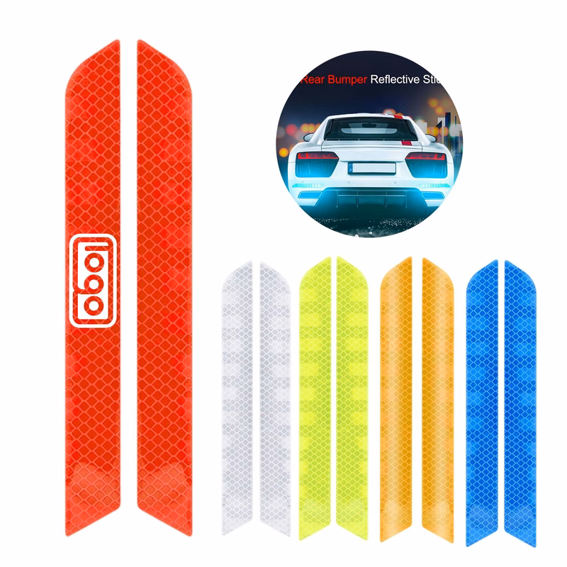 2 Pack Car Rear Bumper Reflective Decals Safety Sticker