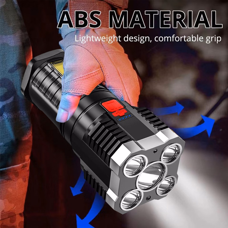 High-Power Outdoor Flashlight with Side Light