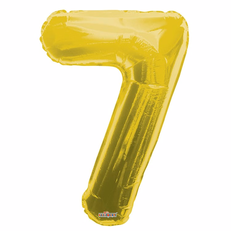 Mylar Number 7 Balloons - Gold 34"