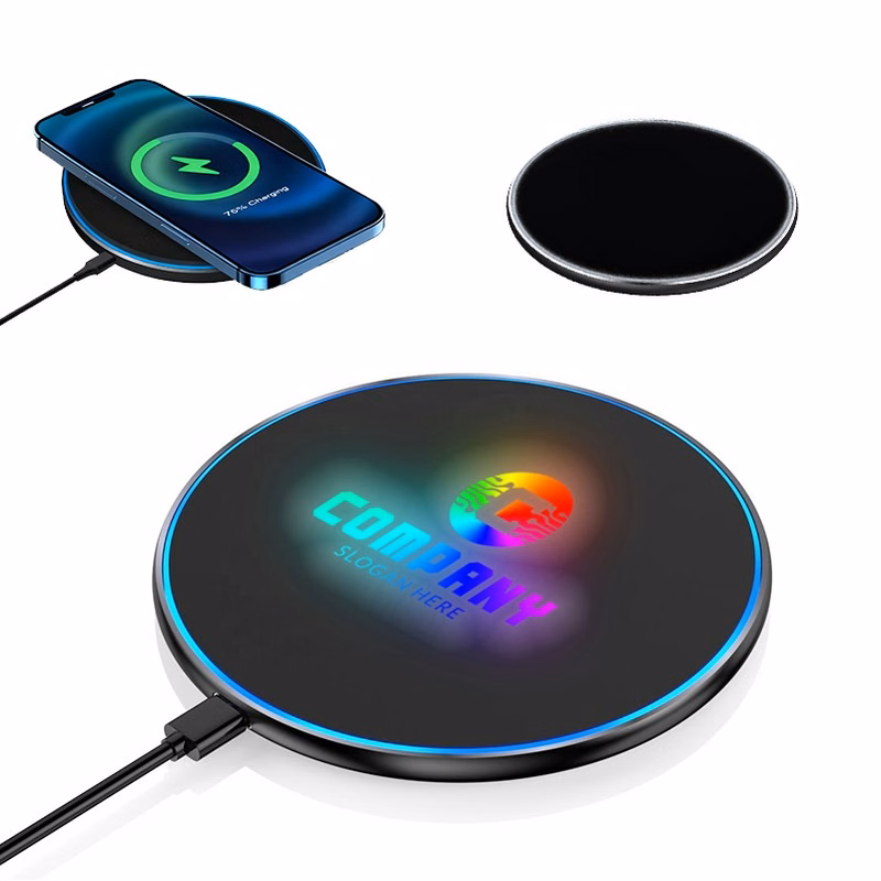 15W RGB LED Custom Logo with 7-Color Light Wireless Charger